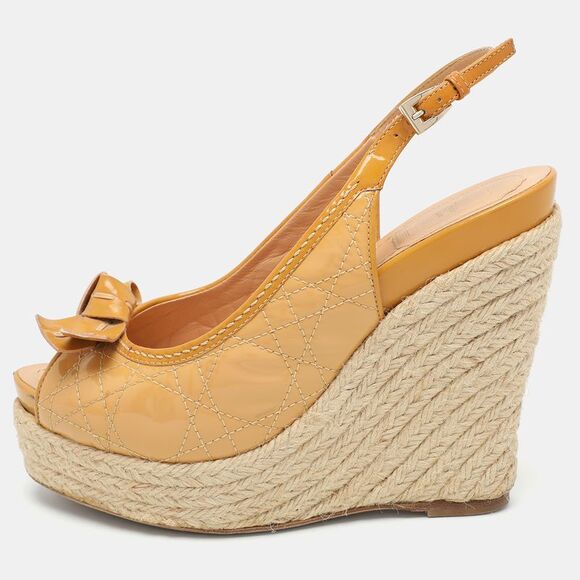 Dior Beige Cannage Patent Leather Bow Wedge Espadrille Platform Sandals Size,New Products : American Fashion Style Bags On Sale